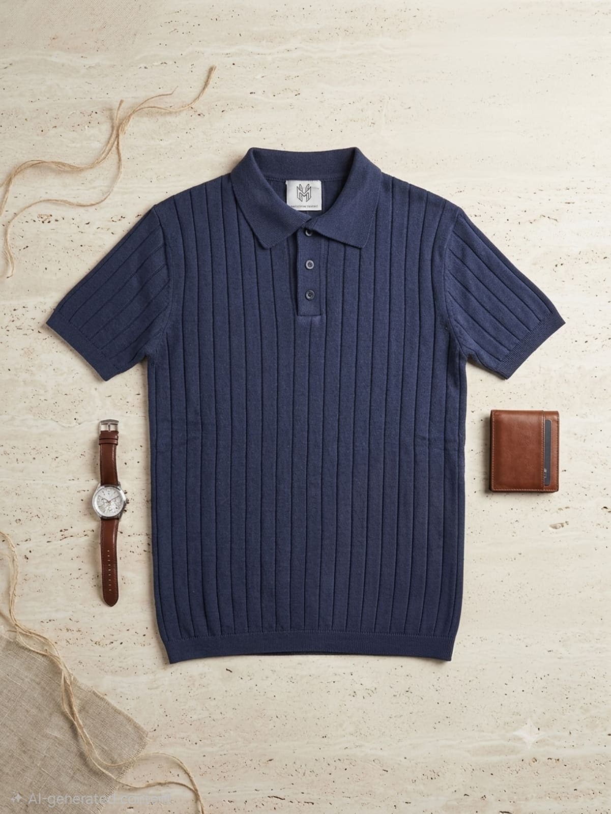 Maroon cable-knit polo collection