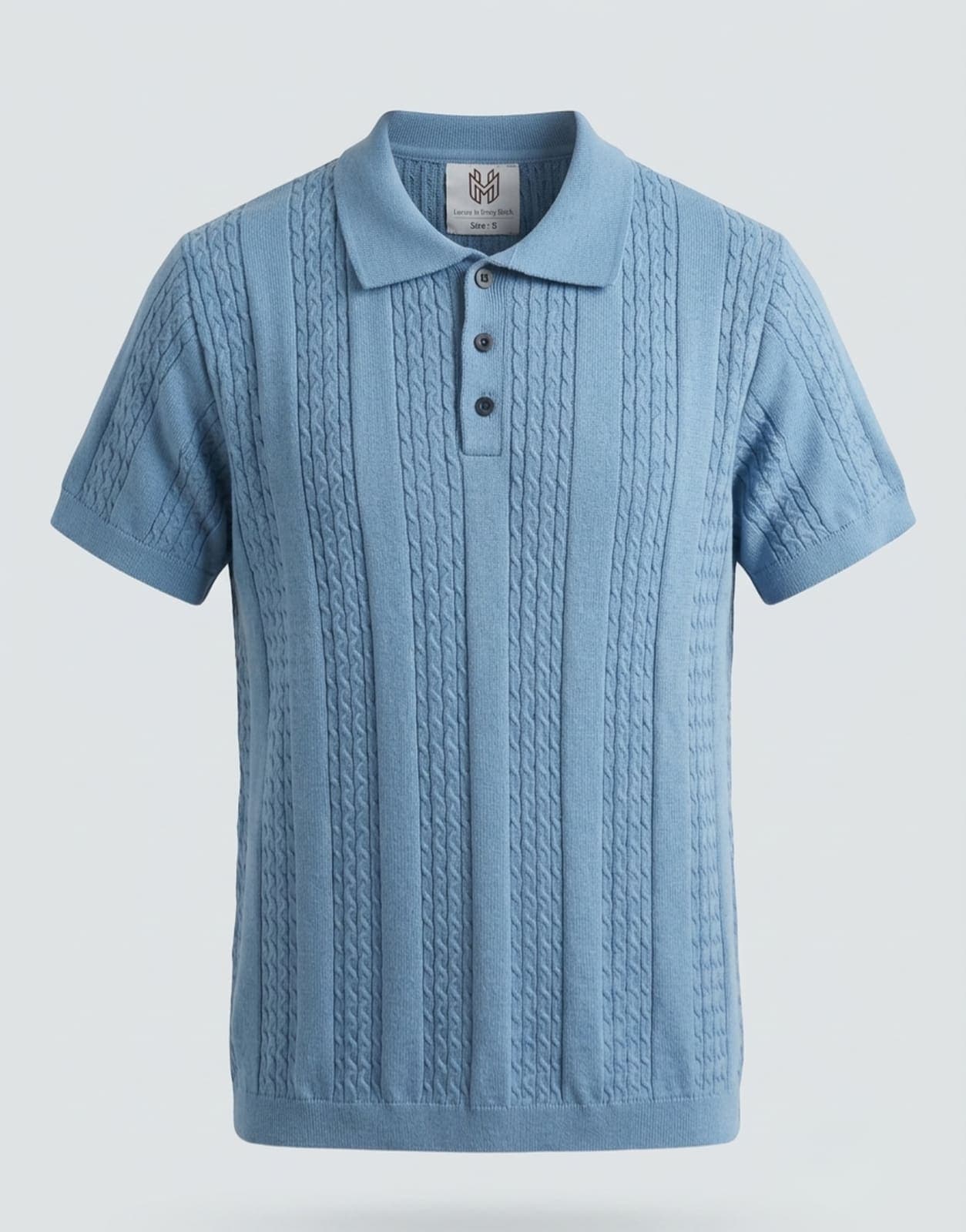 Oatmeal Heritage Cable-Knit Polo
