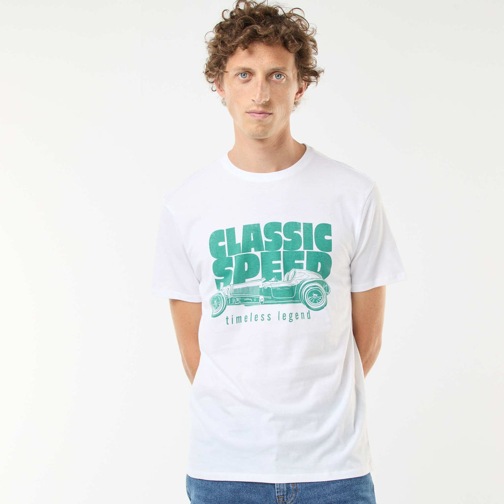 Short-sleeved printed T-shirt WHITE