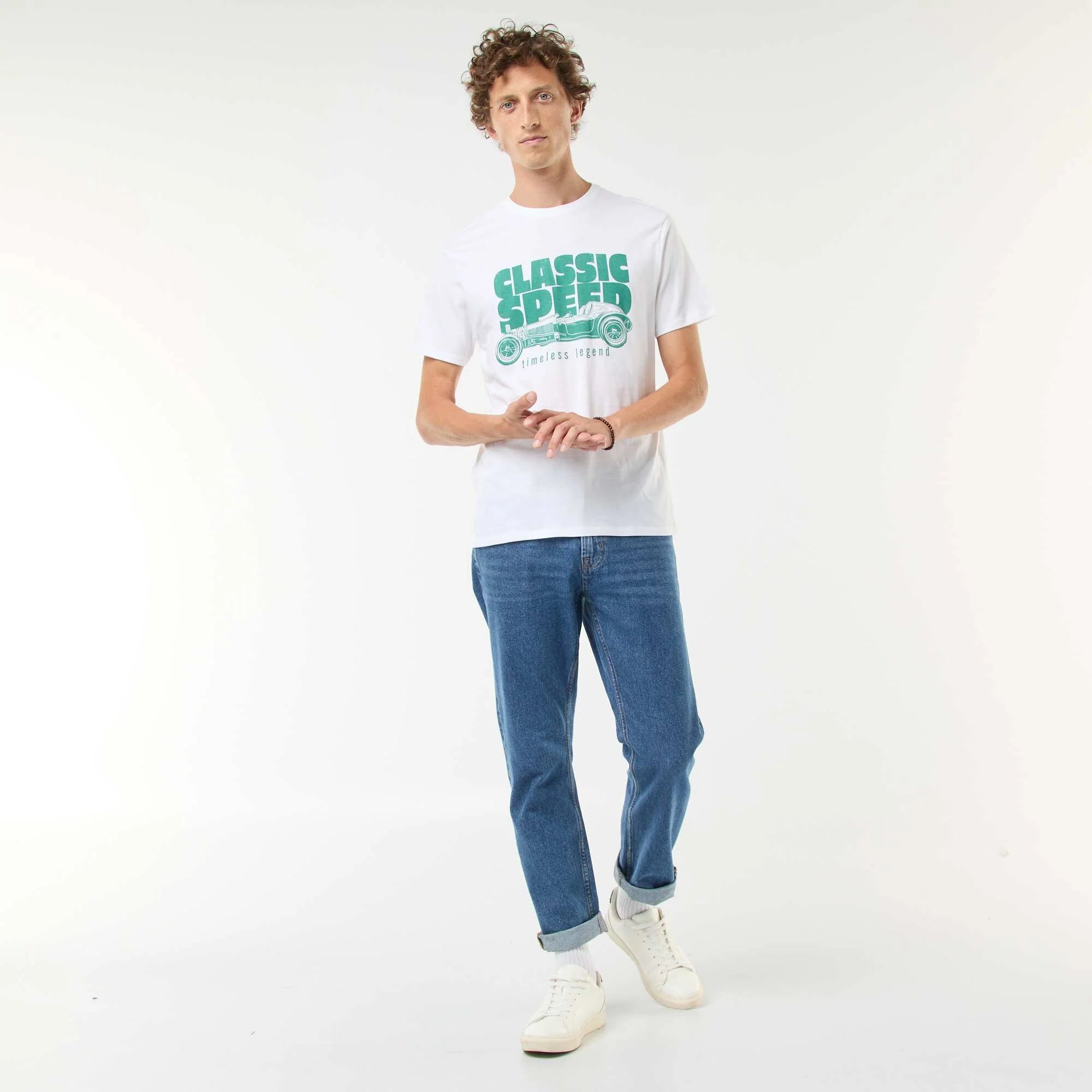 Short-sleeved printed T-shirt WHITE