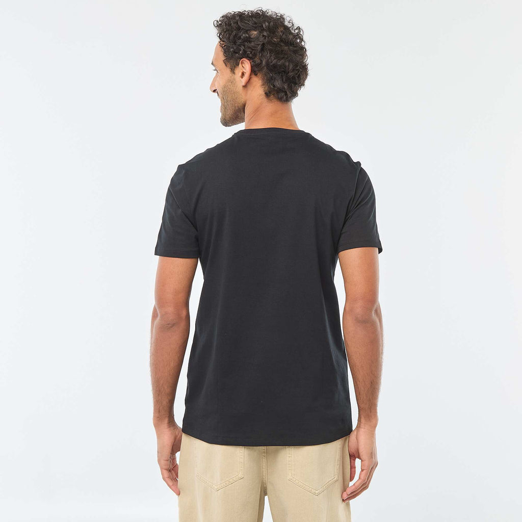 Printed Crew Neck Short Sleeve T-shirt BLACK