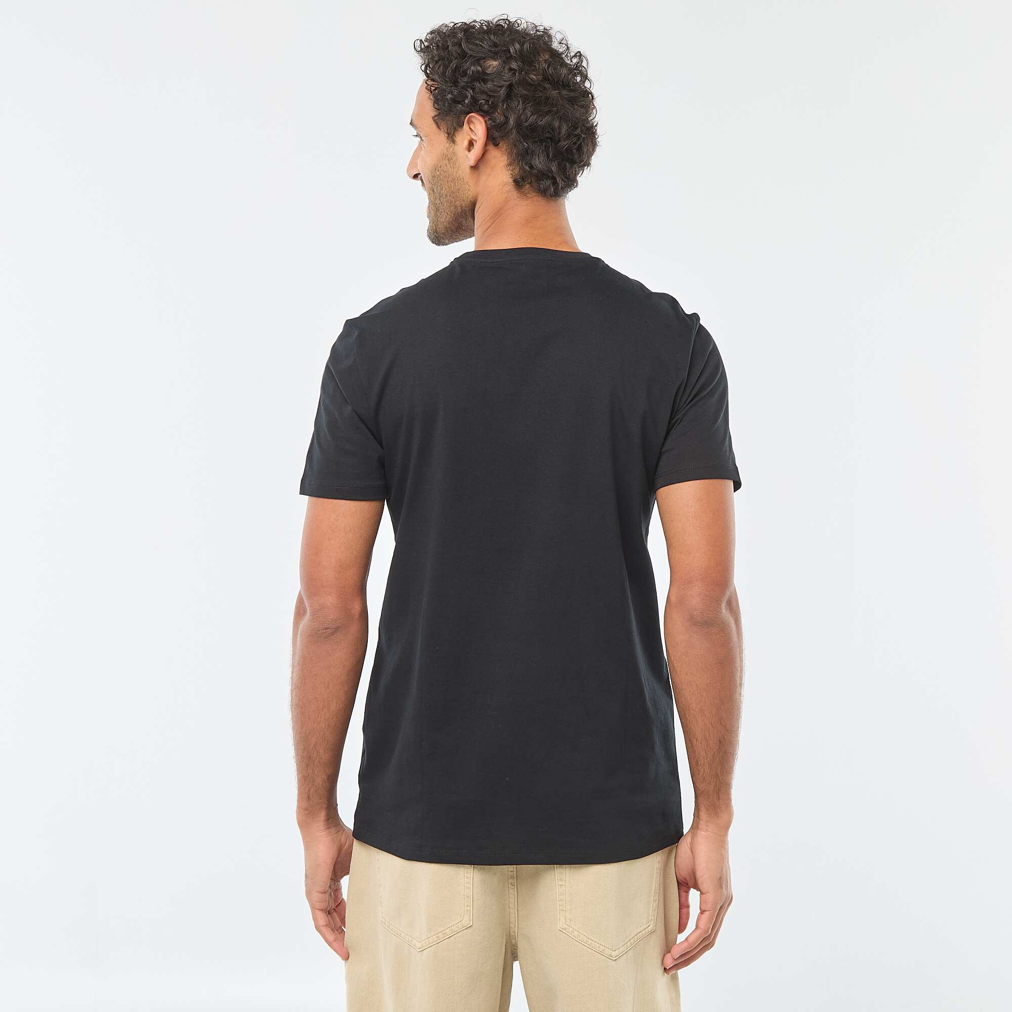 Printed Crew Neck Short Sleeve T-shirt BLACK